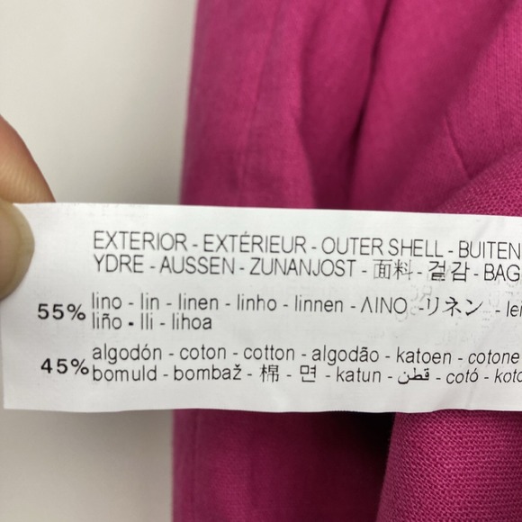 ZARA Woman Blazer Linen Blend Double-Breaste Cropped Pink Magenta Size L E121862 - Picture 6 of 12